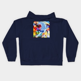 the pride and the narwal ecopop pattern Kids Hoodie